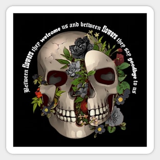 Floral skull – Between flowers and farewells Sticker